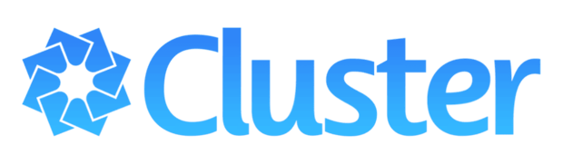 Screenshot of Cluster app blue logo