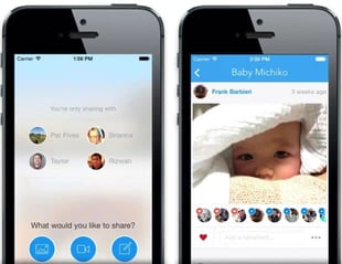 Screenshot of Cluster app user interface 