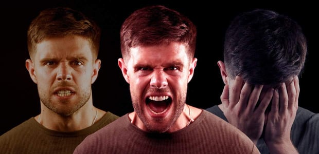 Photo of a man screaming