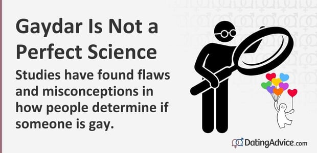 Gaydar is not a perfect science. Studies have found flaws in how people determine if someone is gay. Gaydar is not a perfect science. Studies have found flaws in how people determine if someone is gay.