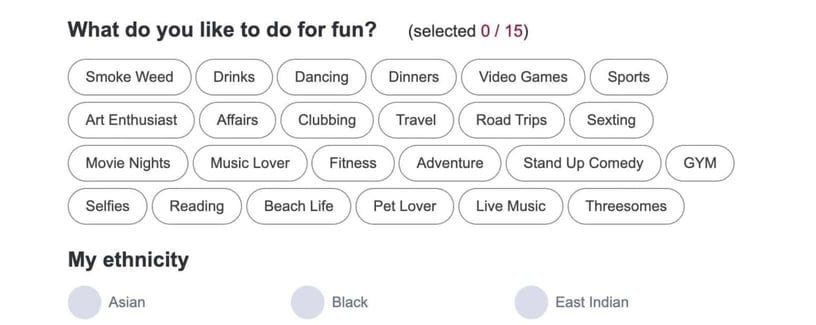 Fling signup question: what do you like to do for fun