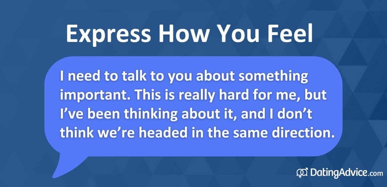 I need to talk to you about something important. This is really hard for me, but Iâve been thinking about it, and I donât think weâre headed in the same direction. I need to talk to you about something important. This is really hard for me, but Iâve been thinking about it, and I donât think weâre headed in the same direction.