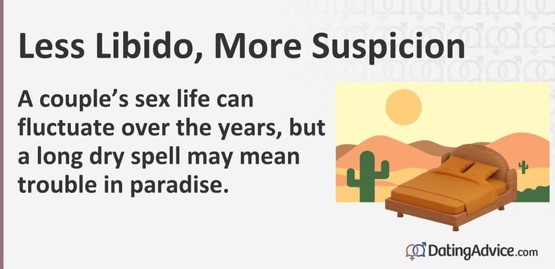 A coupleâs sex life can fluctuate over the years, but a long dry spell may mean trouble in paradise. A coupleâs sex life can fluctuate over the years, but a long dry spell may mean trouble in paradise.