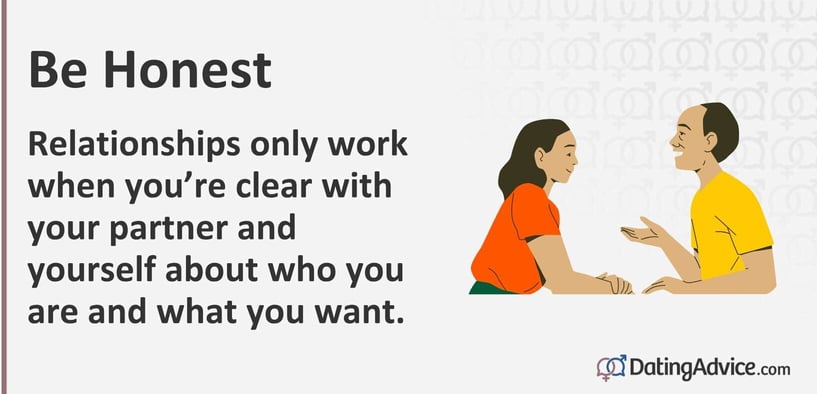 Be Honest Relationships only work when youâre clear with your partner and yourself about who you are and what you want.