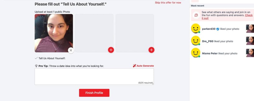 Please fill out "Tell Us About Yourself"
