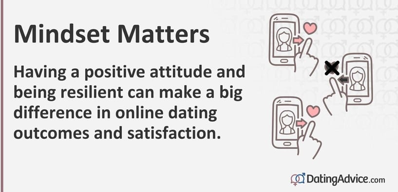 Having a positive attitude and being resilient can make a big difference in online dating outcomes and satisfaction.