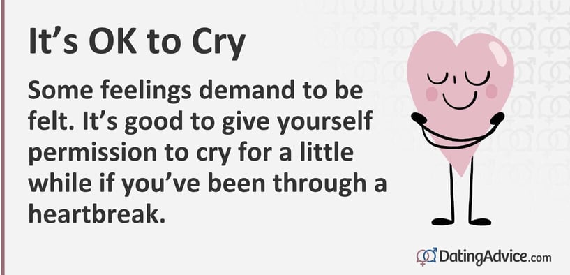 It's ok to cry. Some feelings demand to be felt. It's good to give yourself permission to cry for a little while if you've been through a heartbreak. It's ok to cry. Some feelings demand to be felt. It's good to give yourself permission to cry for a little while if you've been through a heartbreak.