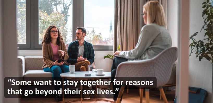 Photo of a couple in a therapy session Photo of a couple in a therapy session