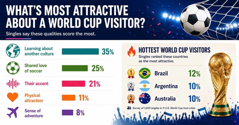 World Cup dating infographic highlighting top attractions and the hottest World Cup visitors World Cup dating infographic highlighting top attractions and the hottest World Cup visitors