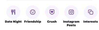 Facebook Dating categories