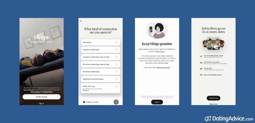 Hinge signup steps