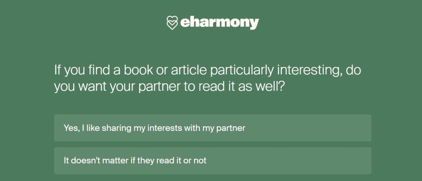 eharmony quiz question