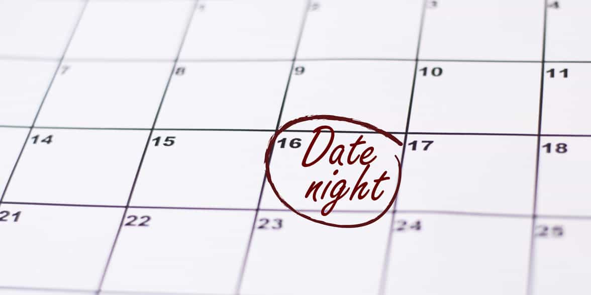 Photo of date night on a calendar