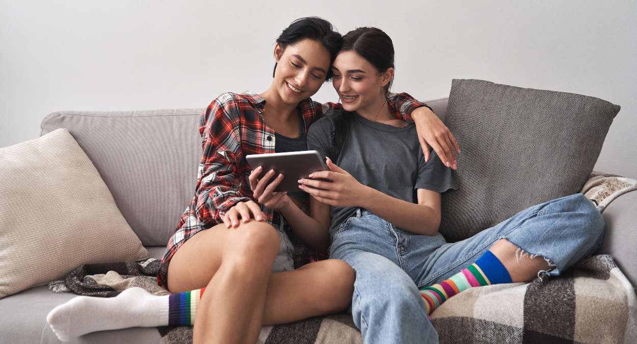 Lesbian Action On Couch